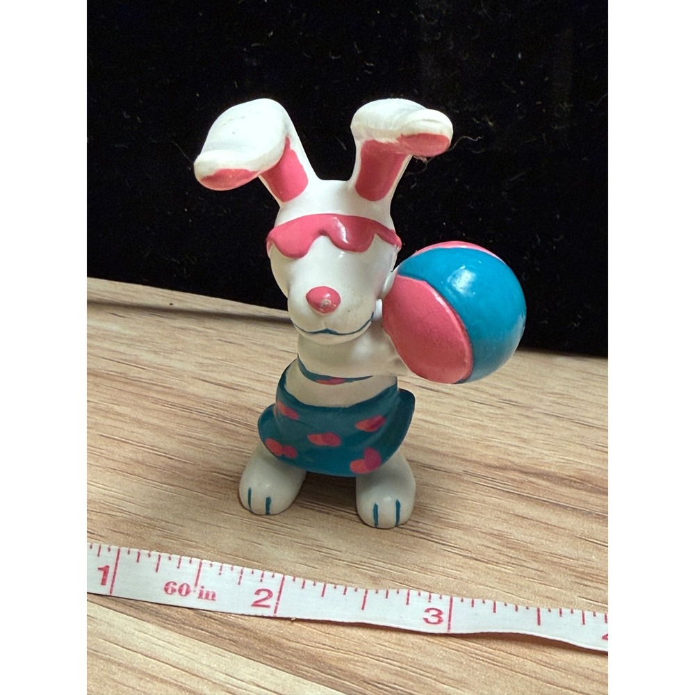 Vintage 1989 Applause Beachbunnies‎ PVC Figure Bunny Rabbit Beach Ball 3 inch
